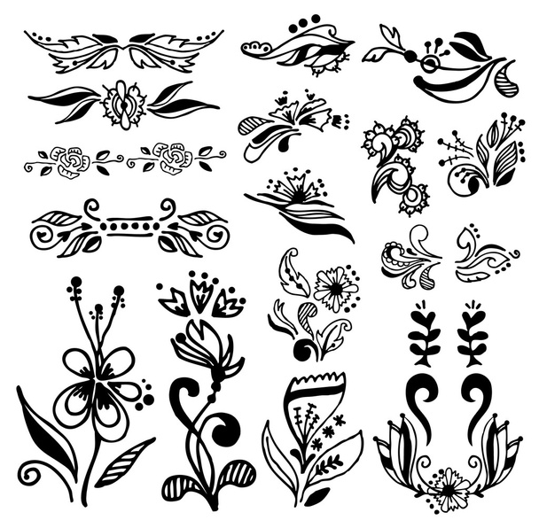 Set of vintage calligraphic design elements - Wektor, obraz