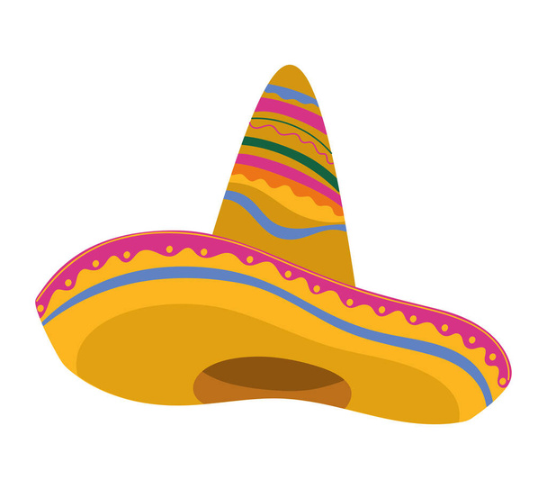 mexican sombrero design over white - Vector, Imagen