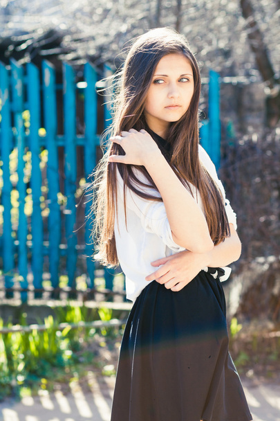 Beautiful girl in skirt - Valokuva, kuva