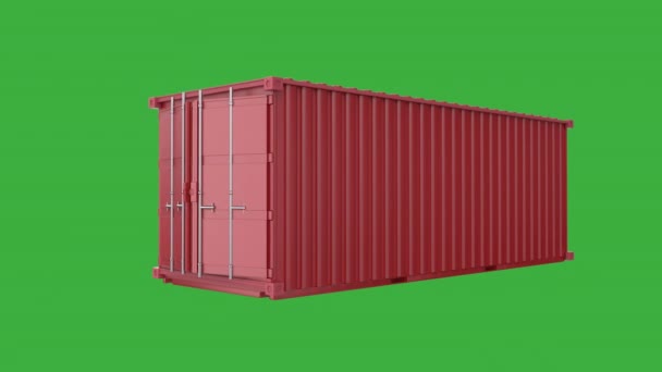 пустой красный контейнер открыт на зеленом экране - Кадры, видео