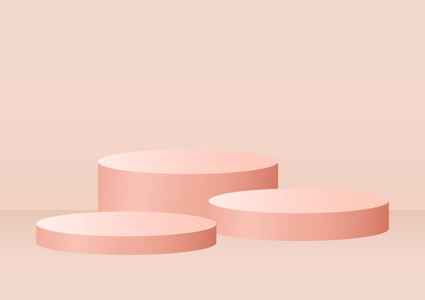 Pink podium in the pink room. - Vector, Image
