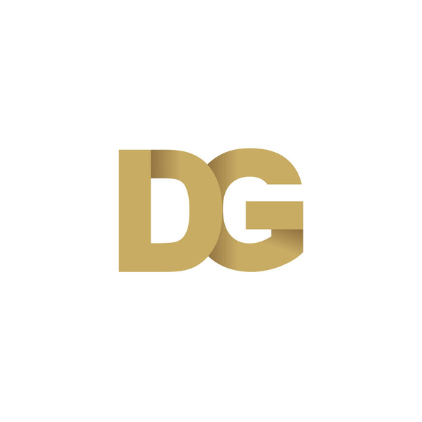 Initial letters DG, overlapping fold logo, brown gold, vector template elements for creative industry - Vetor, Imagem