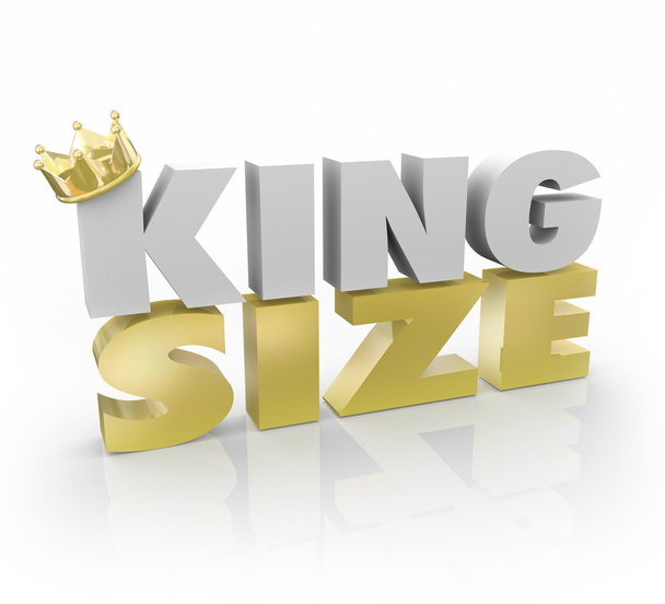 King Size слова в трехмерных буквах, иллюстрирующих большое количество
 - Фото, изображение