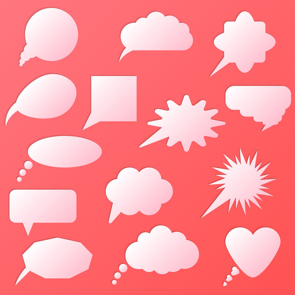 speech bubble set isolated in pink background - Vector, afbeelding