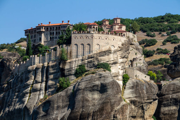Kalambaka, Greece, July 23, 2022.Varlaam Monastery is an Orthodox Christian monastery, part of the Meteora Monasteries, located in Greece, in the Peneus Valley in Thessaly. - 写真・画像