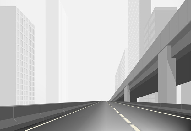 Road in a town - Vector, Image