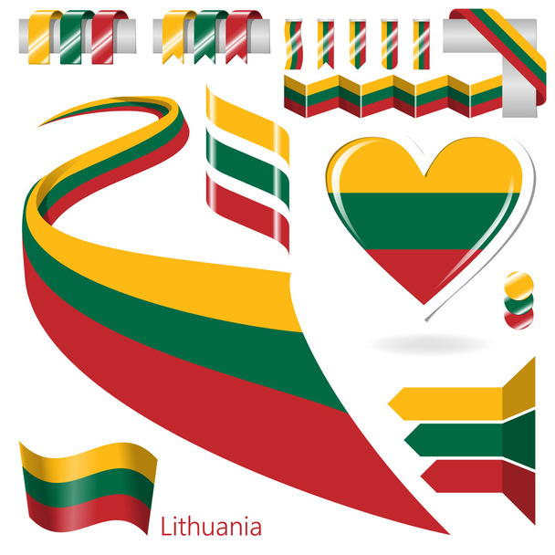 Набір Векторний прапор Литви - Вектор, зображення
