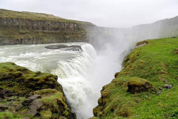 A scenic view of Gullfoss (Golden Falls) in Iceland - Фото, изображение