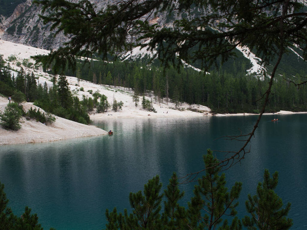 Braies lake is a wonderful place in Trentino Alto Adige, Italy - Foto, Imagem