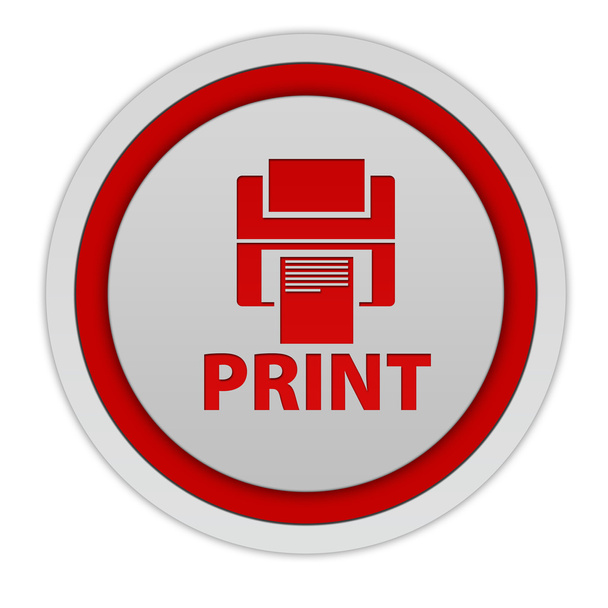 Imprimir icono circular sobre fondo blanco
 - Foto, Imagen