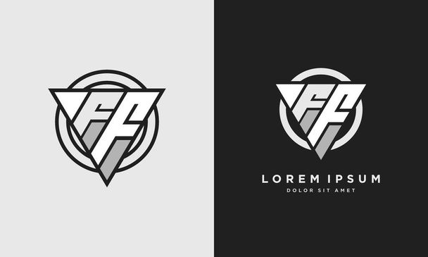 Letter FF triangle logo icon modern stylish monogram design. best for all company with corporate identity. - Vector, imagen