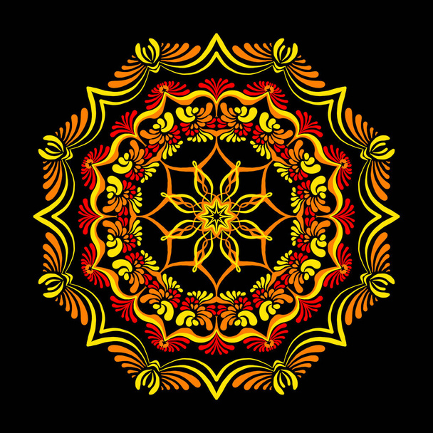 geometric lattice mandala in ethnic style - 写真・画像
