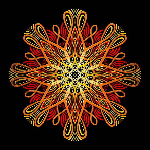 geometric lattice mandala in ethnic style - Foto, Imagem
