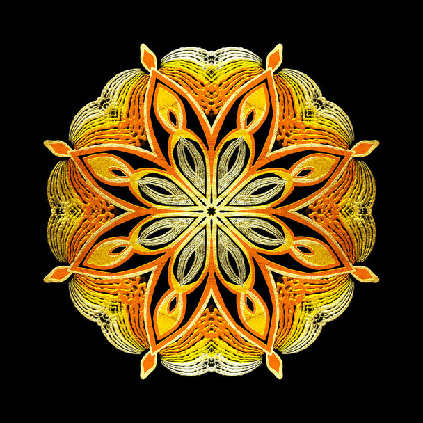 geometric lattice mandala in ethnic style - Foto, imagen