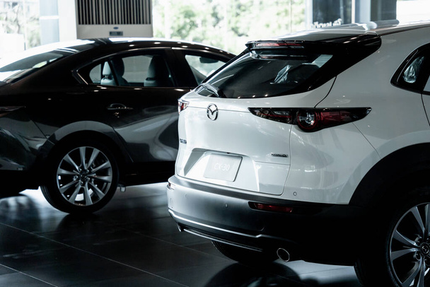 PHUKET, THAILAND - JUNE 05, 2022: Cars in showroom of dealership Mazda. - Zdjęcie, obraz