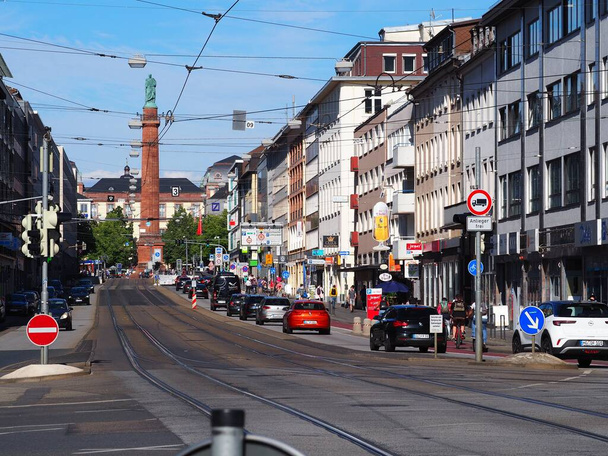 A street view of traffic in Darmstadt, Germany - Photo, Image