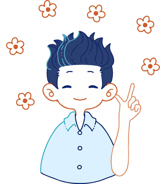 Illustration of man in shirt teaching something with cheerful expression - Vector, imagen