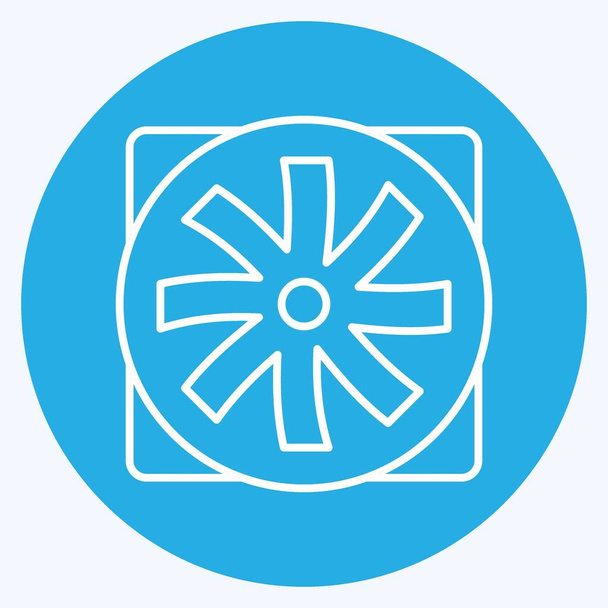Icon Fan. suitable for Computer Components symbol. blue eyes style. simple design editable. design template vector. simple illustration - Vektor, kép