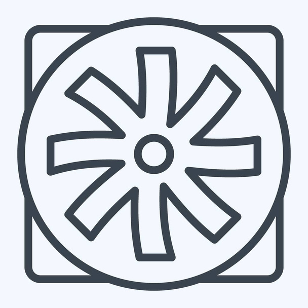 Icon Fan. suitable for Computer Components symbol. line style. simple design editable. design template vector. simple illustration - Wektor, obraz