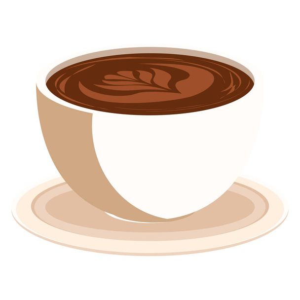 taza de café en el icono del plato - Vector, imagen