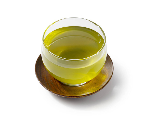 Cold Japanese green tea set against a white background.  - Φωτογραφία, εικόνα
