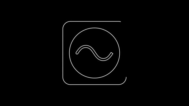 White line AC voltage source symbol icon isolated on black background. Alternating current symbol. 4K Video motion graphic animation. - Filmmaterial, Video