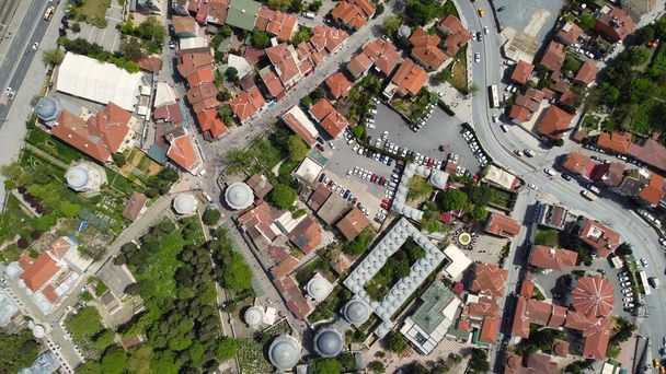 Istanbul City Residential Houses, High angle view done by drone's camera, aerial footage - Fotó, kép