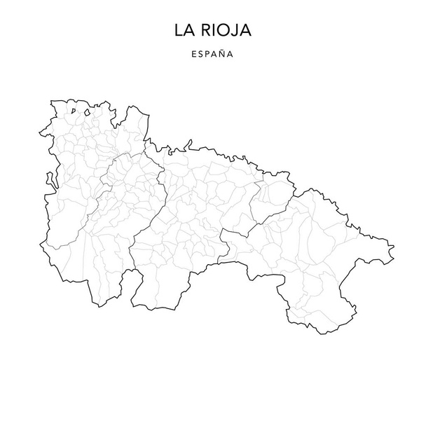 Geopolitical Vector Map of the Autonomous Community of La Rioja with Regions (Regiones), Judicial Areas (Partidos Judiciales) and Municipalities (Municipios) as of 2022 - Spain - Vector, Image