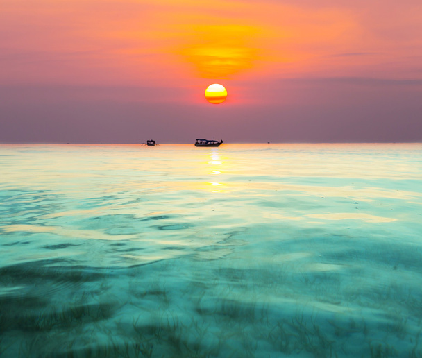 Zachód słońca morskiego - Zdjęcie, obraz