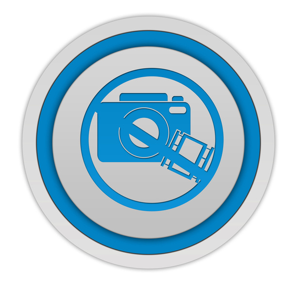 Zákaz fotografování kulatá ikona na bílém pozadí - Fotografie, Obrázek