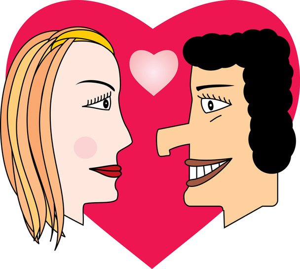 The man and the woman. Love and heart - Vector, imagen