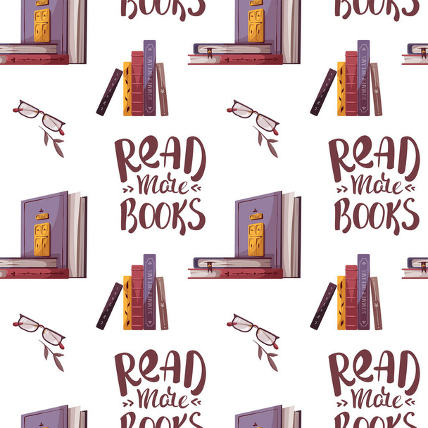 Reading books. Education concept vector background illustration. - Vecteur, image