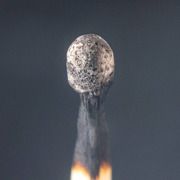 Macro photo of a match that burned in smoke. High quality photo - Photo, image