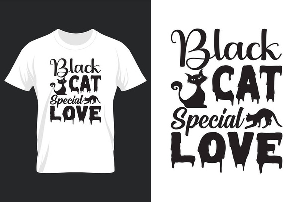 Black Cat Special Love, Halloween SVG T Shirt Design - Vektor, obrázek
