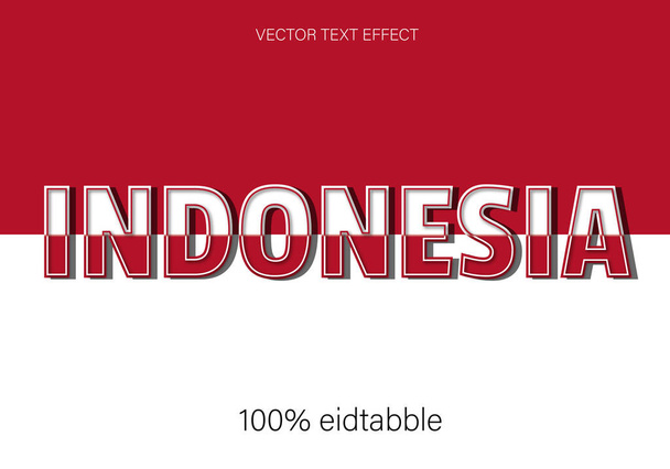 text effect editable Indonesia  - Vetor, Imagem