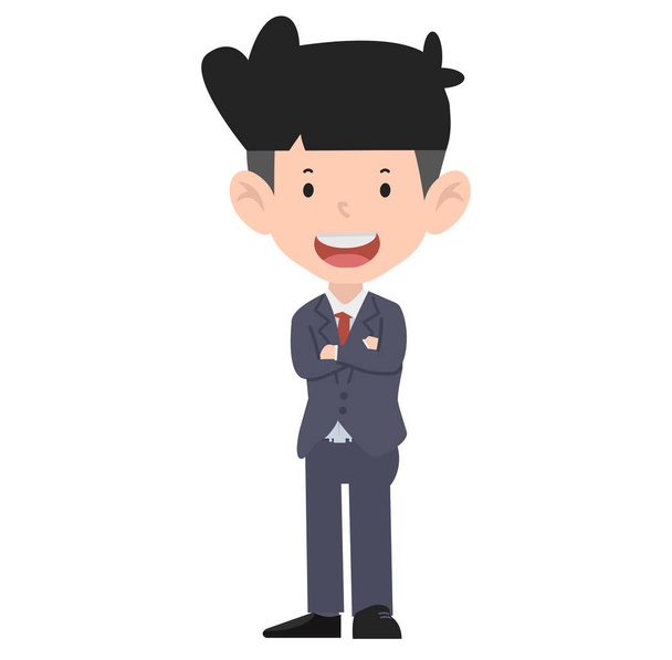 business man standing with crossed arms - Vector, afbeelding