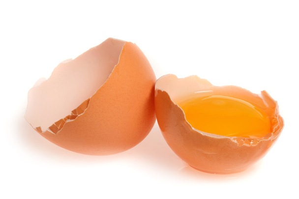 Broken egg isolated on white background - Photo, Image