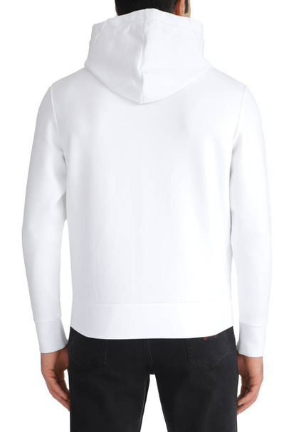 men's white hoodiesmockup. Design template.mockup copy space  - 写真・画像