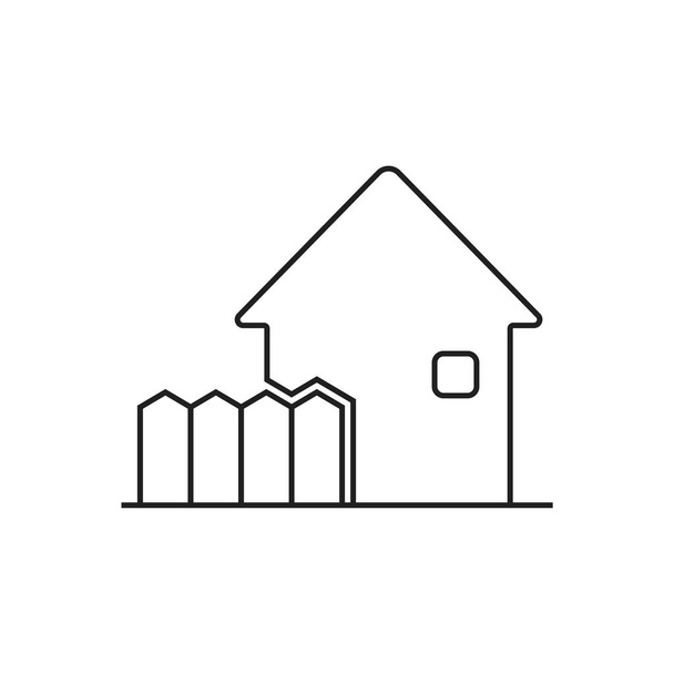 simple wooden home fence icons on white background. Vector illustration - Vector, afbeelding