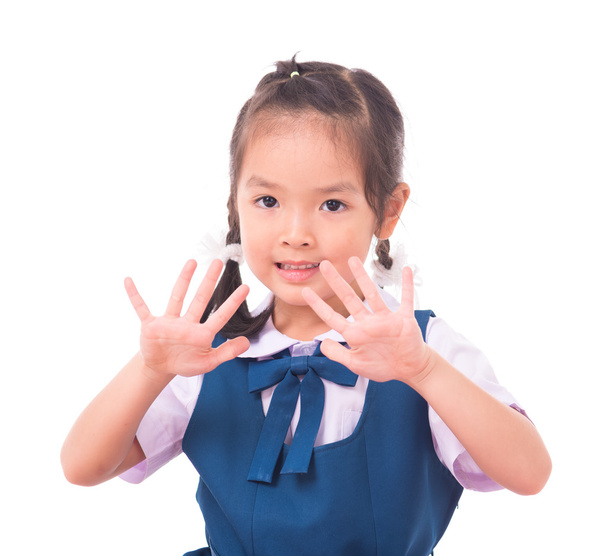 アジアの学校の女の子 - 写真・画像