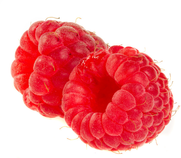 Ripe raspberries isolated on a white background. - Photo, Image