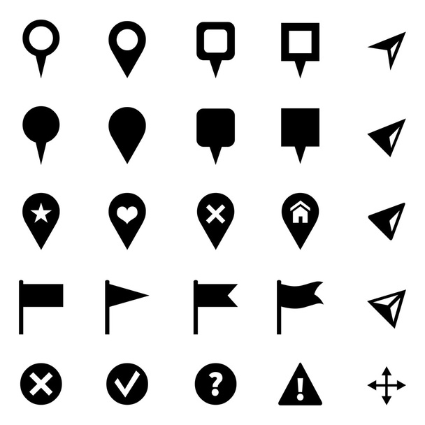 Set von GPS-Symbolen. - Vektor, Bild