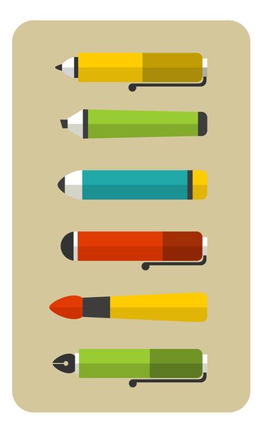 Set of writing utensils. - Vector, Image