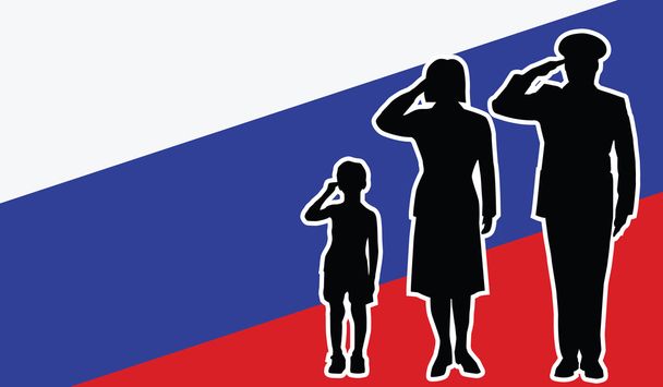Russia soldato saluto familiare
 - Vettoriali, immagini