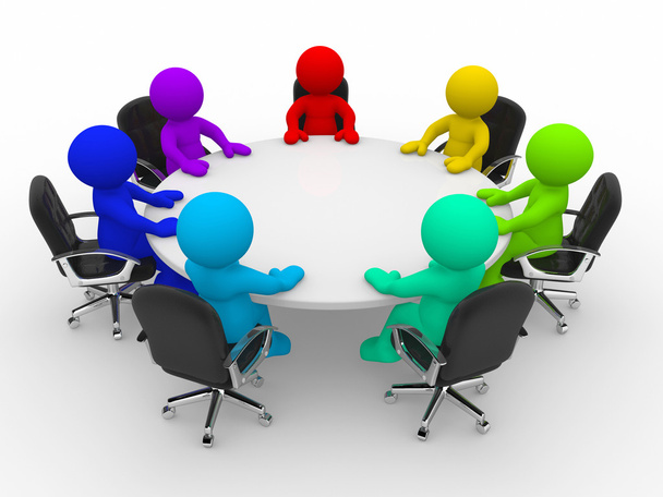 Люди, сидящие за столом конференций
 - Фото, изображение