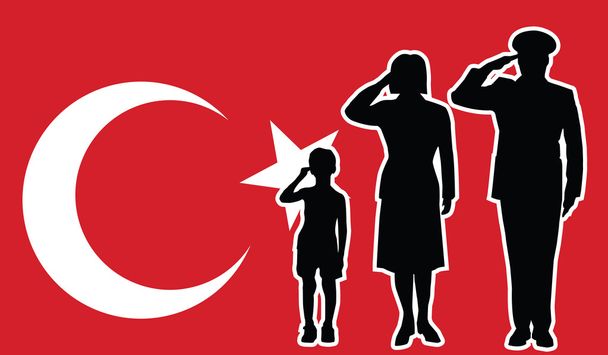 Turchia soldato saluto familiare
 - Vettoriali, immagini
