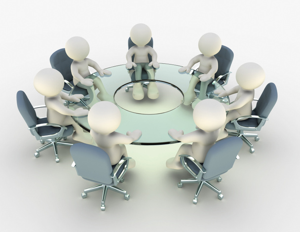 Personas sentadas en la mesa de conferencias
 - Foto, Imagen