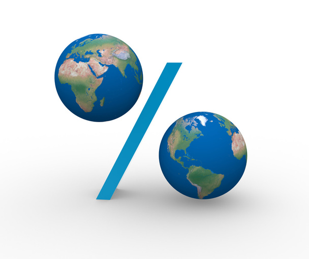 Percent made of Earth globes - Photo, Image