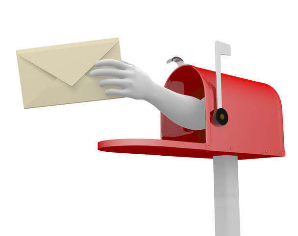 Поштова скринька і рука з конвертом
 - Фото, зображення