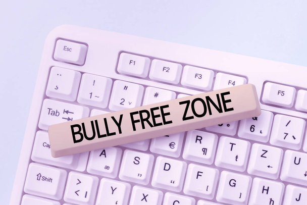 Text caption presenting Bully Free Zone, Business approach Be respectful to other bullying is not allowed here -48770 - Foto, Bild